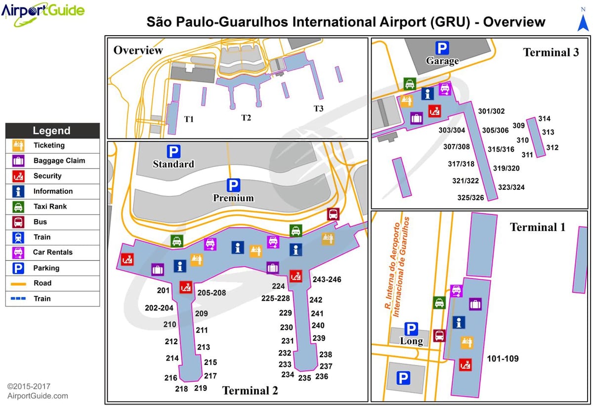 Gru 상파울루 공항 터미널 지도