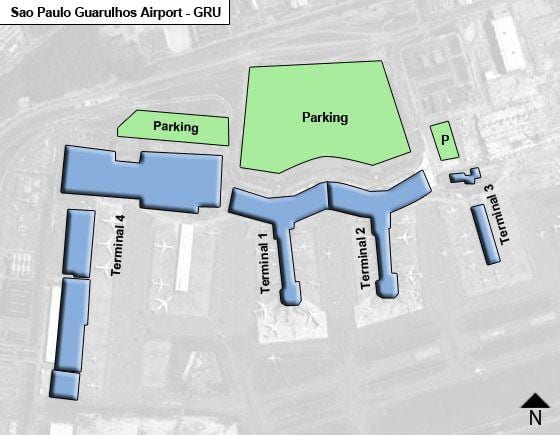 Sao Paulo guarulhos 국제 공항 터미널 지도